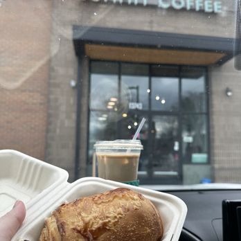 Summit Coffee - Ballantyne - Chocolate croissant and iced caramel latte - Coffee & Tea Near Me - Charlotte, North Carolina