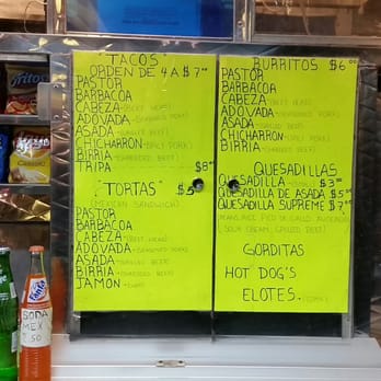 Tacos El Tapatio - Their menu - Mexican Near Me - Albuquerque, New Mexico
