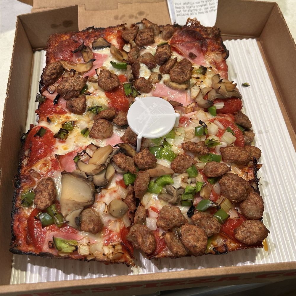 Jet's Pizza - Small super special plus Italian sausage - Pizza Near Me - Tucker, Georgia