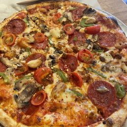 Pepperoni, spicy chorizo with some veggies