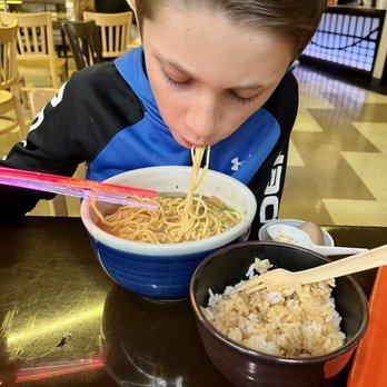 Hokkaido Ramen Santouka - Little man is not messing around. He even brought his own light-up chopsticks! - Ramen Near Me - Irvine, California Hokkaido Ramen Santouka - Little man is not messing around. He even brought his own light-up chopsticks! - Ramen Near Me - Irvine, California