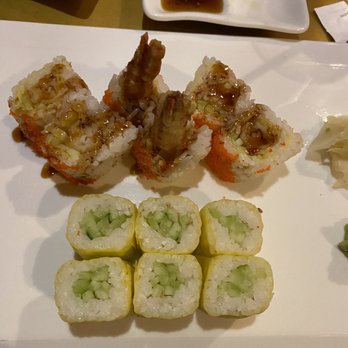 Inaka Sushi - Shrimp Tempura Roll and Cucumber Roll with Soy paper - Sushi Bars Near Me - Virginia Beach, Virginia Inaka Sushi - Shrimp Tempura Roll and Cucumber Roll with Soy paper - Sushi Bars Near Me - Virginia Beach, Virginia
