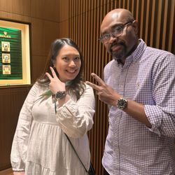 Fink's Jewelers - Sarah and I rocking the Rolexes