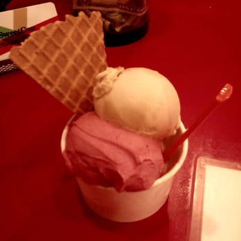 SweetCup - Size small comes with three scoops and an optional waffle cone chip. This has pomegranate rose, earl grey peach, and pear - Ice Cream & Frozen Yogurt Near Me - Houston, Texas
