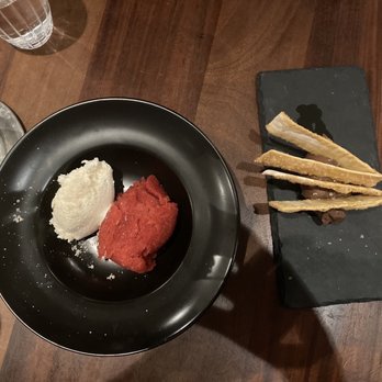 Anima by Edo - Strawberry dessert-to-die-for esp when paired with chocolate mousse dessert with those cookies on the right. - Tapas/Small Plates Near Me - Las Vegas, Nevada Anima by Edo - Strawberry dessert-to-die-for esp when paired with chocolate mousse dessert with those cookies on the right. - Tapas/Small Plates Near Me - Las Vegas, Nevada