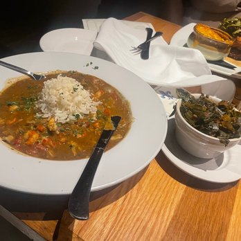 Maple Tree Inn - Crawfish Etouffee braised green - Southern Near Me - Homewood, Illinois Maple Tree Inn - Crawfish Etouffee braised green - Southern Near Me - Homewood, Illinois