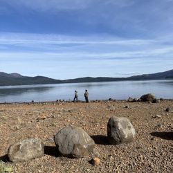 Lake Almanor Country Club - My husband and my son at Lake Almanor having a blast