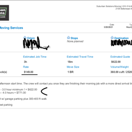 My quote, which shows $149/hr My quote, which shows $149/hr