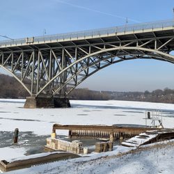 Frozen Schuylkill river, Strawberry Mansion Bridge