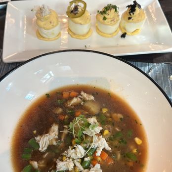 The Jupiter Grill - She Maryland Crab Soup DEVILED EGG FLIGHT - Seafood Near Me - Jupiter, Florida The Jupiter Grill - She Maryland Crab Soup DEVILED EGG FLIGHT - Seafood Near Me - Jupiter, Florida