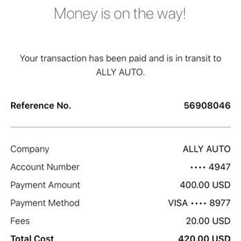 Ally Auto Finance - PROOF OF PAYMENT - Auto Loan Providers Near Me