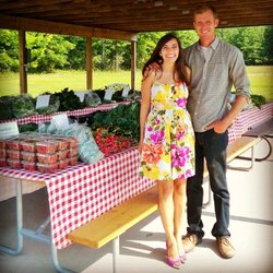 Monroe Family Organics - Fred and Michele just before the first 2016 CSA drop-off at their Midland location.