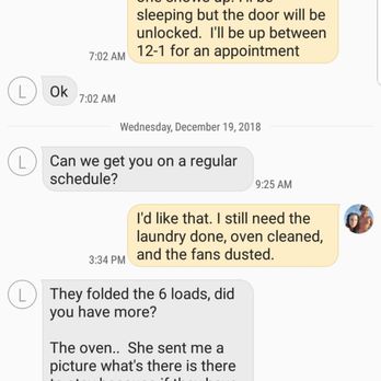 Custom Maid LA - I'm yellow, shes white texts - Plumbing Near Me