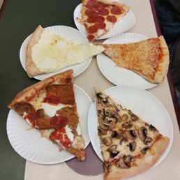 (Clockwise) Cheese, Mushroom, Eggplant, White Slices (Clockwise) Cheese, Mushroom, Eggplant, White Slices
