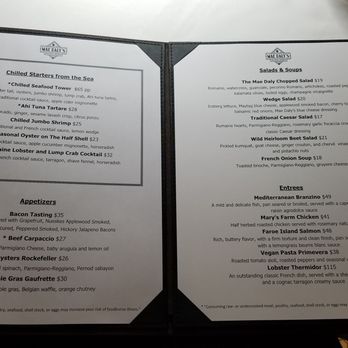Mae Daly's - Menu as of 30 December 2024 - Steakhouses Near Me - Las Vegas, Nevada