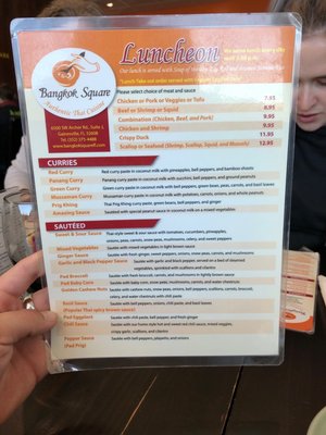 Menu photo 3 Bangkok Square Gainesville, FL