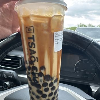 Tsaocaa Bubble Tea&Fried Chicken - Brown Sugar Milk Black Tea with 50% sweetness, less ice, brown sugar boba - Bubble Tea Near Me - Blue Springs, Missouri