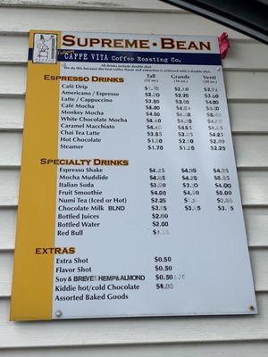 Menu photo 1 Supreme Bean Espresso Shoreline, WA Menu photo 1 Supreme Bean Espresso Shoreline, WA