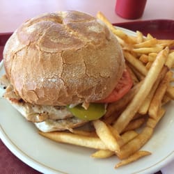 Billy's Place - Grilled chicken sandwich. Two chicken breasts.