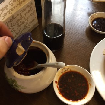Chen Ji - Black rice vinegar (or GuoTie sauce) and chili paste. Make sure to ask for them for the Dumplings and Noodles - Chinese Near Me - Barcelona, B Chen Ji - Black rice vinegar (or GuoTie sauce) and chili paste. Make sure to ask for them for the Dumplings and Noodles - Chinese Near Me - Barcelona, B