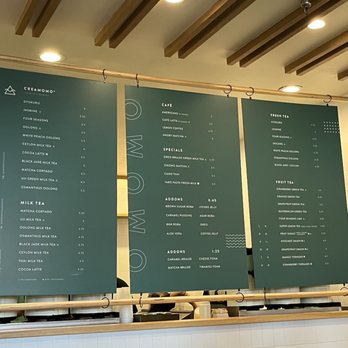 OMOMO Tea Shoppe - Menu 09/2022 - Coffee & Tea Near Me - Irvine, California