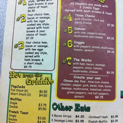 Prindy's Place - Breakfast menu