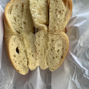 Absolute Bagels - Plain bagel with butter - Bakeries Near Me - New York, New York