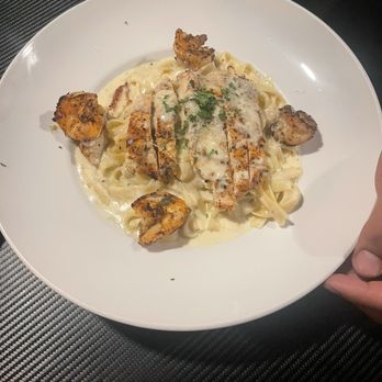 Italy In Town - Chicken fettuccine Alfredo. ( with shrimp added) Shrimp charred to perfection and very flavorful. Alfredo was very rich. - Italian Near Me - Benton, Arkansas Italy In Town - Chicken fettuccine Alfredo. ( with shrimp added) Shrimp charred to perfection and very flavorful. Alfredo was very rich. - Italian Near Me - Benton, Arkansas