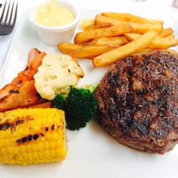 Promenaden - Rib eye steak with garnish of season and french fries