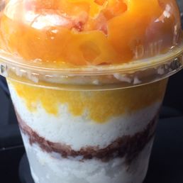a dessert in a plastic container