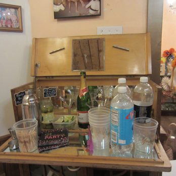 Coco Coquette - Bar cart where I had a martini setup. - Cosmetics & Beauty Supply Near Me - Austin, Texas