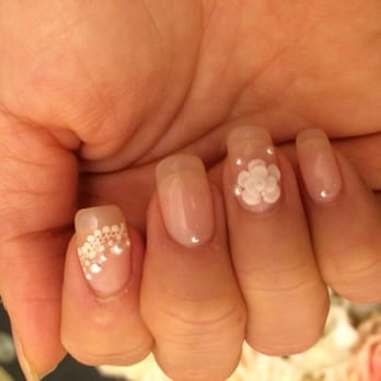Marie Nails - My wedding nails. Gel extension with nail arts. 3hrs jobs and Came out about 120 dollars. - Nail Salons Near Me - Los Angeles, California