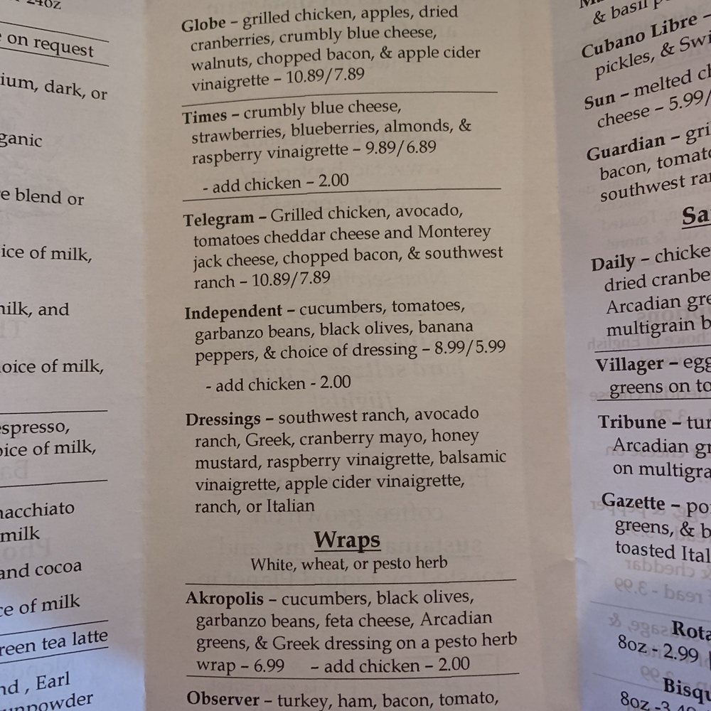 The Coffee Press - Menu - Coffee & Tea Near Me - Batavia, New York