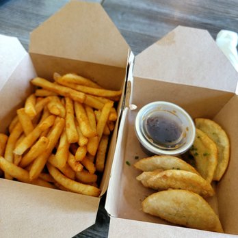 Bulgogi Box - B.B. Frites left. Potstickers right. - Korean Near Me - Charlotte, North Carolina Bulgogi Box - B.B. Frites left. Potstickers right. - Korean Near Me - Charlotte, North Carolina