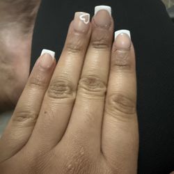 Nails are slanted and not evenly