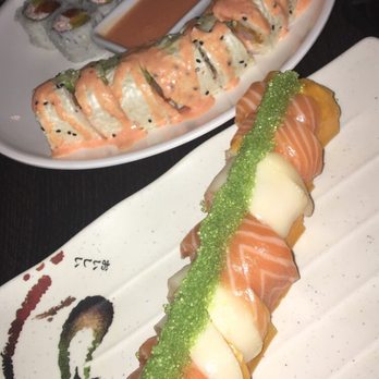 Mikimoto - Top to bottom: mango roll, tropical roll, and geaux saints maki (subbed the black masago for wasabi masago) - Japanese Near Me - New Orleans, Louisiana Mikimoto - Top to bottom: mango roll, tropical roll, and geaux saints maki (subbed the black masago for wasabi masago) - Japanese Near Me - New Orleans, Louisiana