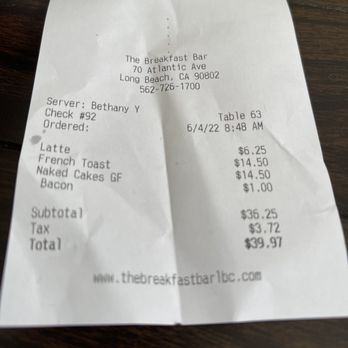 The Breakfast Bar - Check - Breakfast & Brunch Near Me - Long Beach, California The Breakfast Bar - Check - Breakfast & Brunch Near Me - Long Beach, California