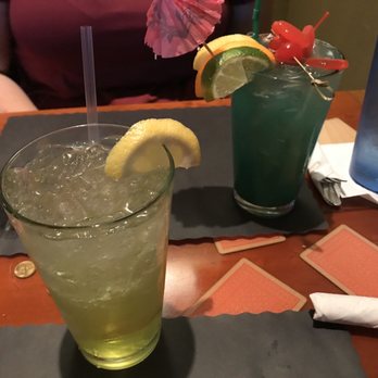 Guppy's Restaurant & Tavern - Drinks, back is the small guppy bowl - Seafood Near Me - Bemus Point, New York Guppy's Restaurant & Tavern - Drinks, back is the small guppy bowl - Seafood Near Me - Bemus Point, New York