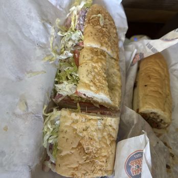 Jersey Mike's Subs - This is part of a Giant Original Italian on Rosemary Parmesan Bread #13 and #17 Giant Mikes Famous Philly on white bread. - Fast Food Near Me - Kingsport, Tennessee Jersey Mike's Subs - This is part of a Giant Original Italian on Rosemary Parmesan Bread #13 and #17 Giant Mikes Famous Philly on white bread. - Fast Food Near Me - Kingsport, Tennessee