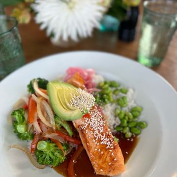 Heather's - Salmon Teriyaki Bowl - Coffee & Tea Near Me - Minneapolis, Minnesota