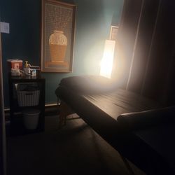 Essence Community Acupuncture and Herbs - A sample room that appears a whole lot brighter than it really is. There is always relaxing music and a quiet calm and pleasant atmosphere.