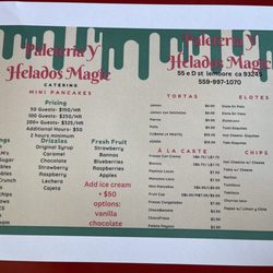 Paleteria Y Helados Magic - Menu