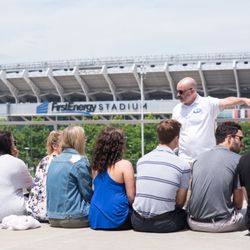 Tours of Cleveland - Our Downtown Highlights Tour - Looking at the Stadium and Lake Erie