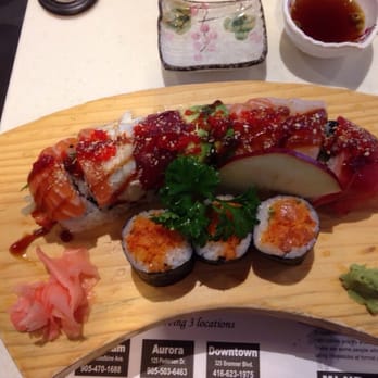 MINE Sushi - lunch special - 3 spicy salmon + 9 piece dynamite roll $17 - Japanese Near Me - Markham, Ontario