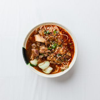 Happy Bao's - Spicy beef noodle soup, a classic Taiwanese dish that is sure to hit all the right notes. - Chinese Near Me - Glendale, Arizona Happy Bao's - Spicy beef noodle soup, a classic Taiwanese dish that is sure to hit all the right notes. - Chinese Near Me - Glendale, Arizona