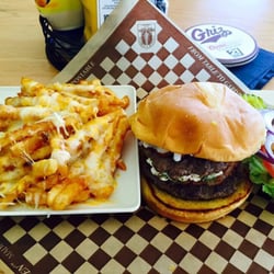 Miller Creek Cafe - Jalapeño popper burger with cheese fries.