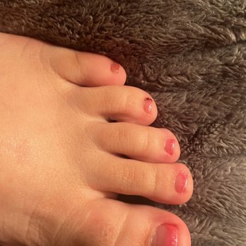 Happiness Nails - The french tip that i hated, my nails were even this short to begin with either - Nail Salons Near Me - Barstow, California