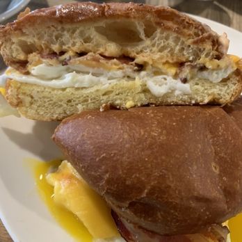 Over Easy Kitchen - BEC breakfast sandwich - Salad Near Me - Holmdel, New Jersey