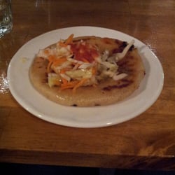 Villa Maria - Pupusa from El Salvador. Tortilla filled with pork belly, beans and cheese.