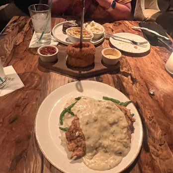 Haywire - Chicken Fried Steak/ stack of Onion Rings - New American Near Me - Dallas, Texas